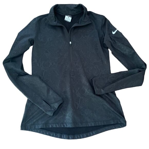 NikePro DriFit Black Snakeskin Fleece Lined Pullover Sz M - Picture 1 of 7